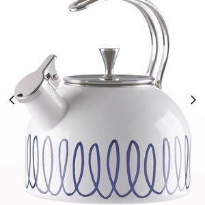 Kate Spade whistle while you work enamel teakettle in charlotte blue